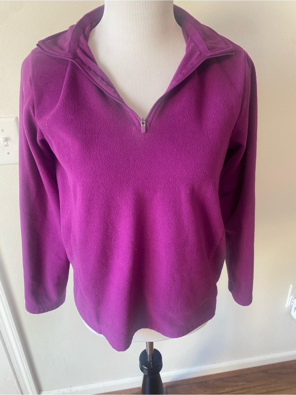Lands' End Women's Half-Zip Fleece Pullover - Purple